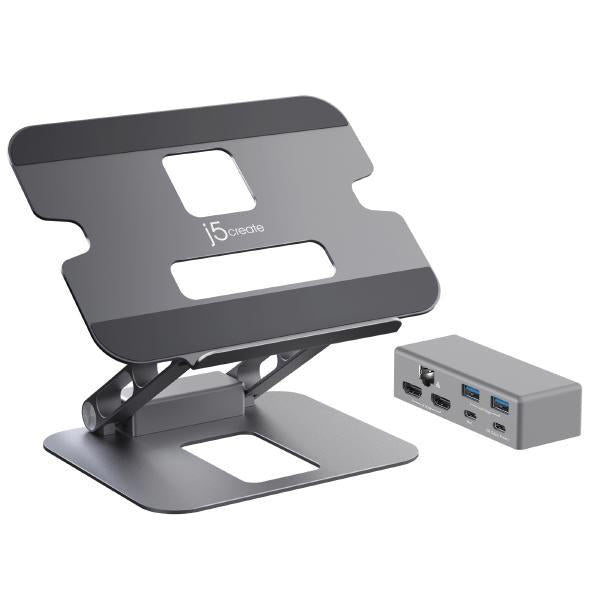 j5create-jts427-multi-angle-dual-4k-hdmi-docking-laptop-stand-with-usb-c-100w-pd-pass-through-usb-c-dock-w-4k-hdmi-2-x-usb-a-usb-c-host-usb-c-pd at www.mallsonline.com.au