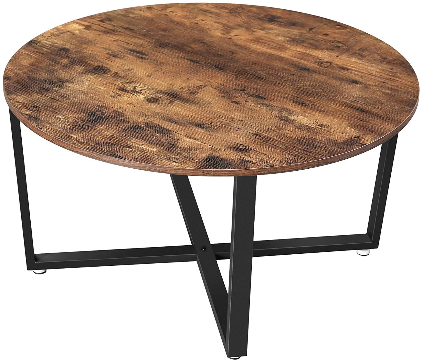 round-coffee-table-rustic-brown-and-black at www.mallsonline.com.au