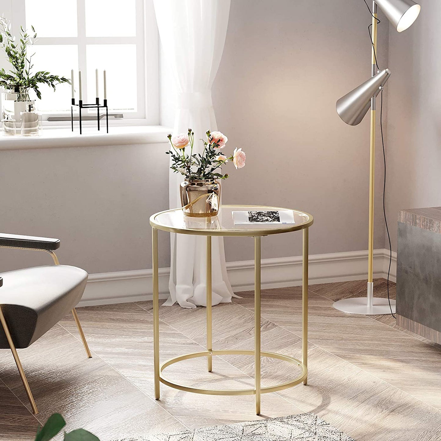 gold-round-side-table-with-golden-metal-frame-robust-and-stable at www.mallsonline.com.au