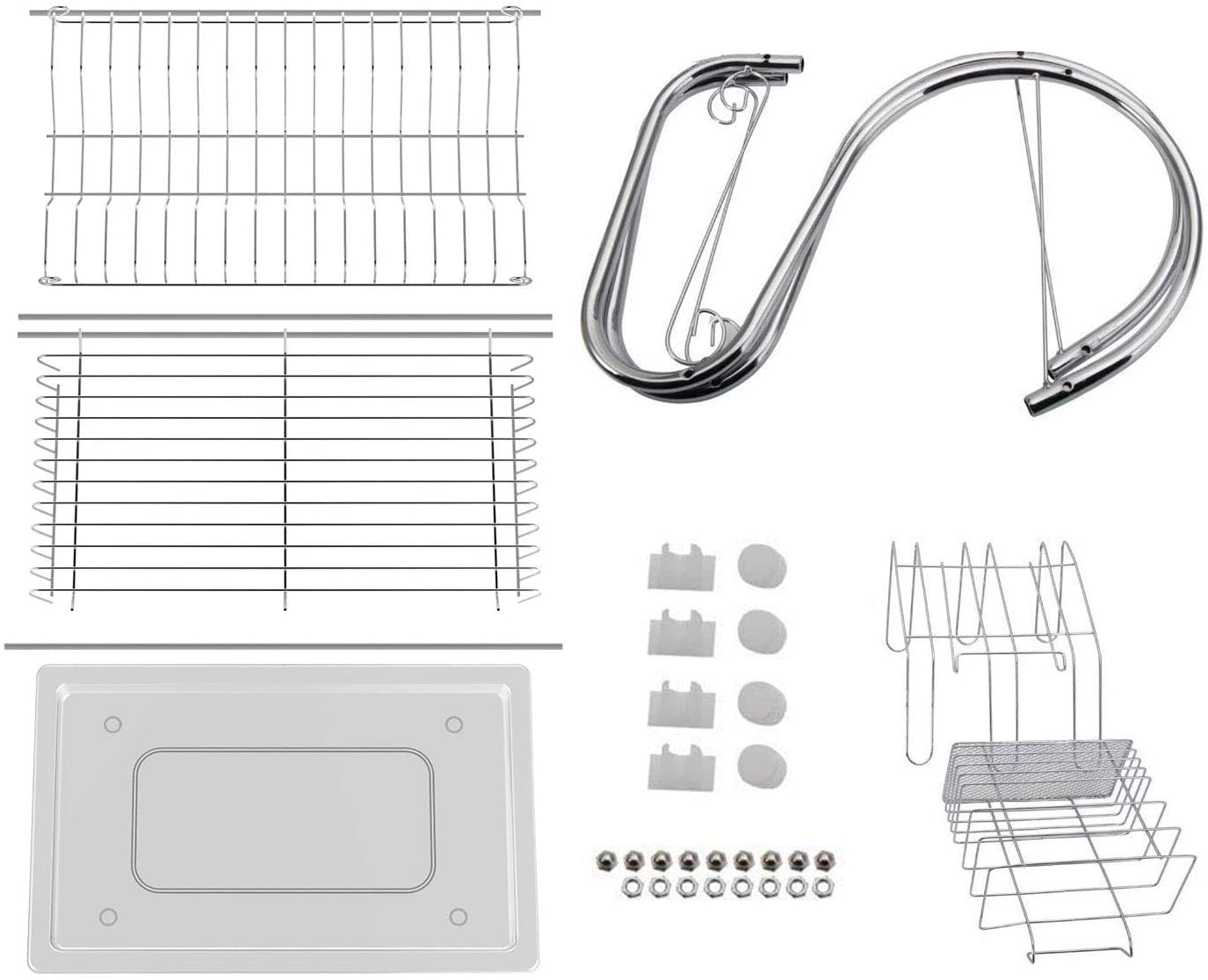2-tier-dish-rack-with-drain-board-for-kitchen-counter-and-plated-chrome-dish-dryer-silver-42-x-25-5-x-38-cm www.mallsonline.com.au