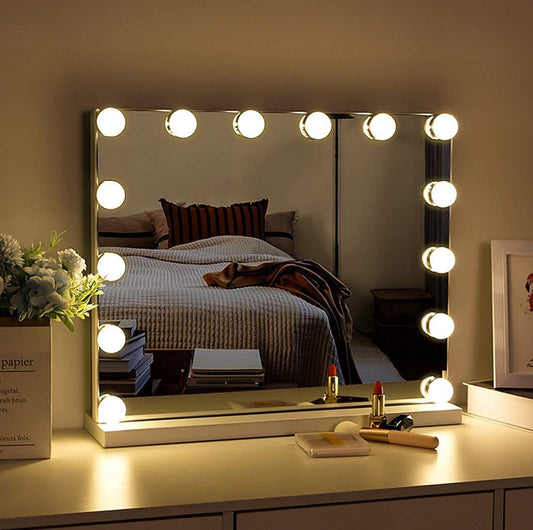 hollywood-vanity-style-led-makeup-lights-mirror-with-3-color-modes-lights-with-10-dimmable-bulbs-mirror-not-include at www.mallsonline.com.au