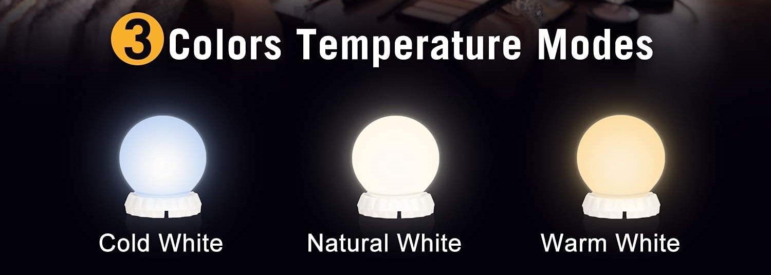 hollywood-vanity-style-led-makeup-lights-mirror-with-3-color-modes-lights-with-10-dimmable-bulbs-mirror-not-include at www.mallsonline.com.au