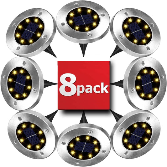 8-pack-led-solar-pathway-lights-outdoor-solar-ground-lights-warm-white www.mallsonline.com.au