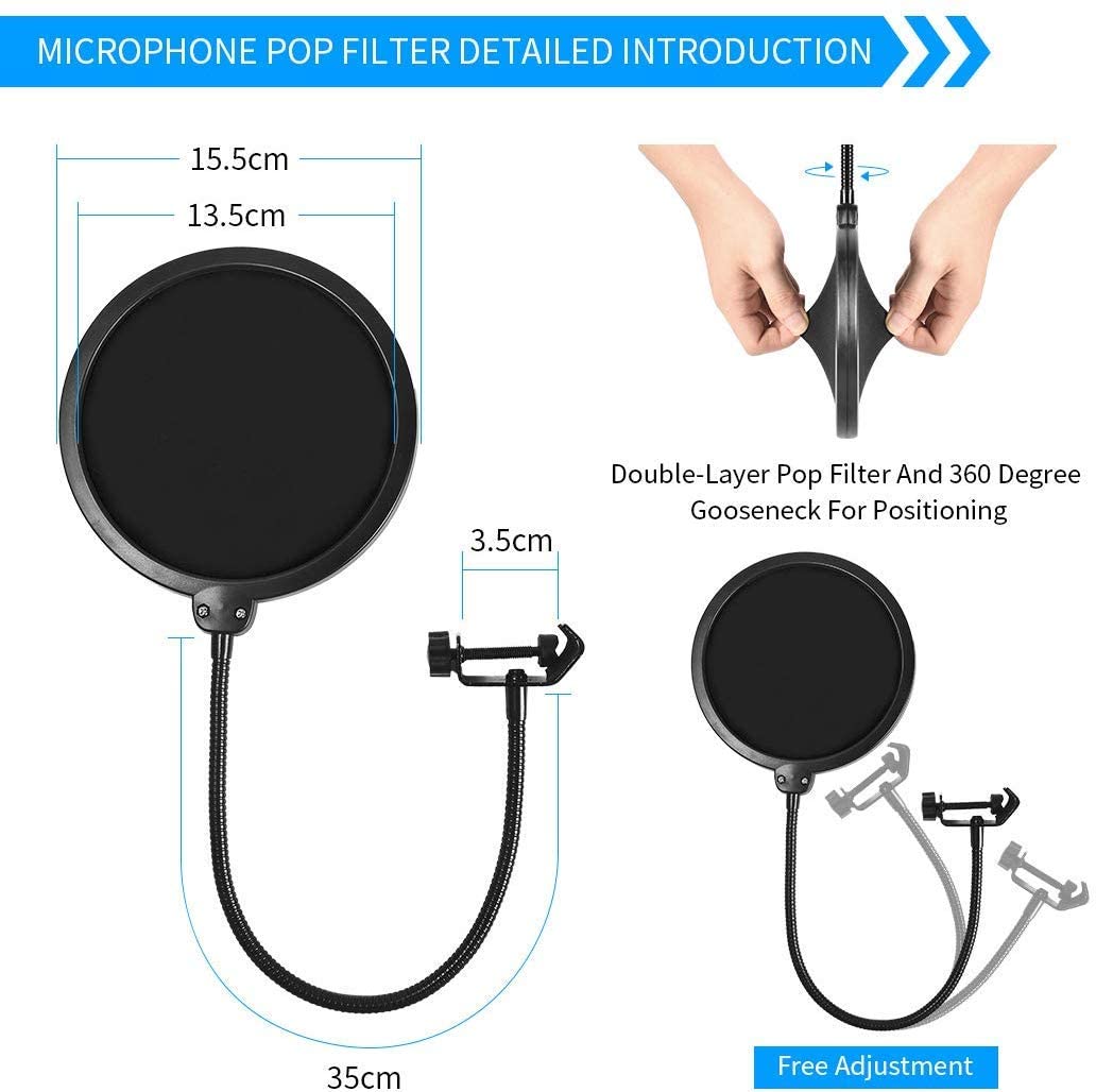 microphone-radio-broadcasting-stand-with-3-8to-5-8-screw-adapter-and-windscreen-pop-filter at www.mallsonline.com.au