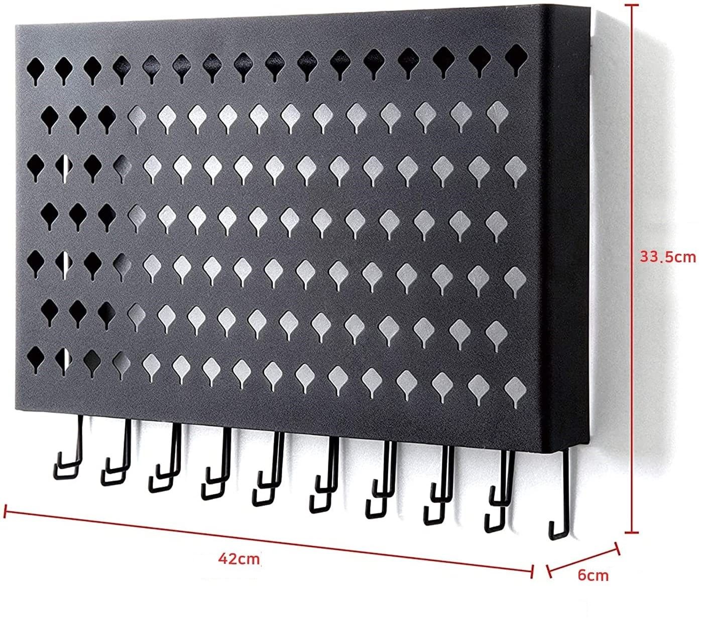 wall-mount-earring-jewelry-hanger-organizer-holder-with-109-holes-and-19-hooks-black www.mallsonline.com.au