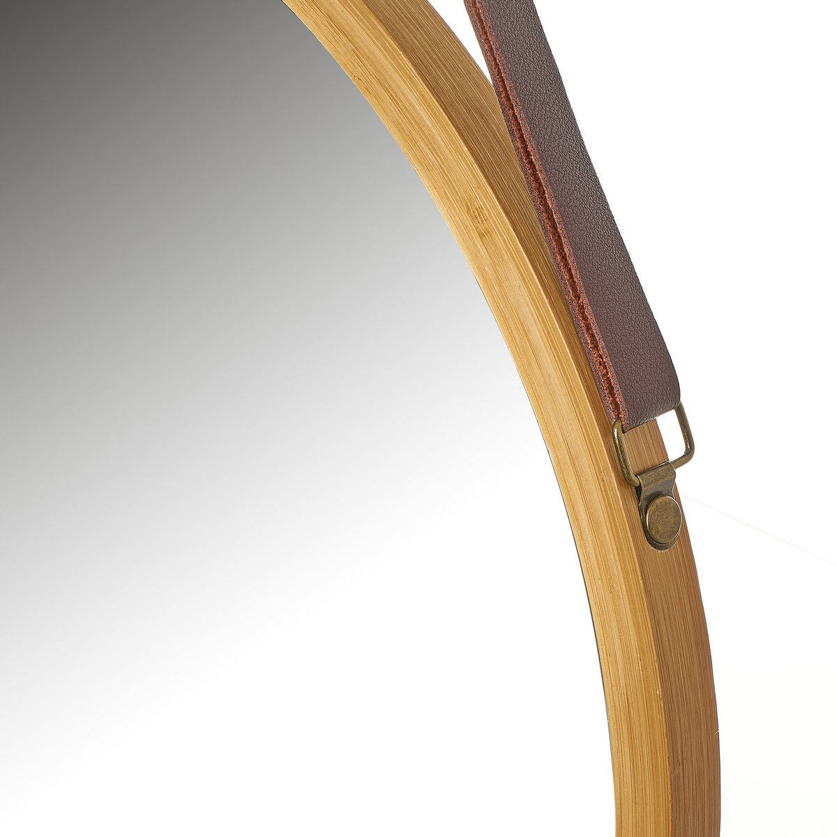 hanging-round-wall-mirror-38-cm-solid-bamboo-frame-and-adjustable-leather-strap-for-bathroom-and-bedroom at www.mallsonline.com.au