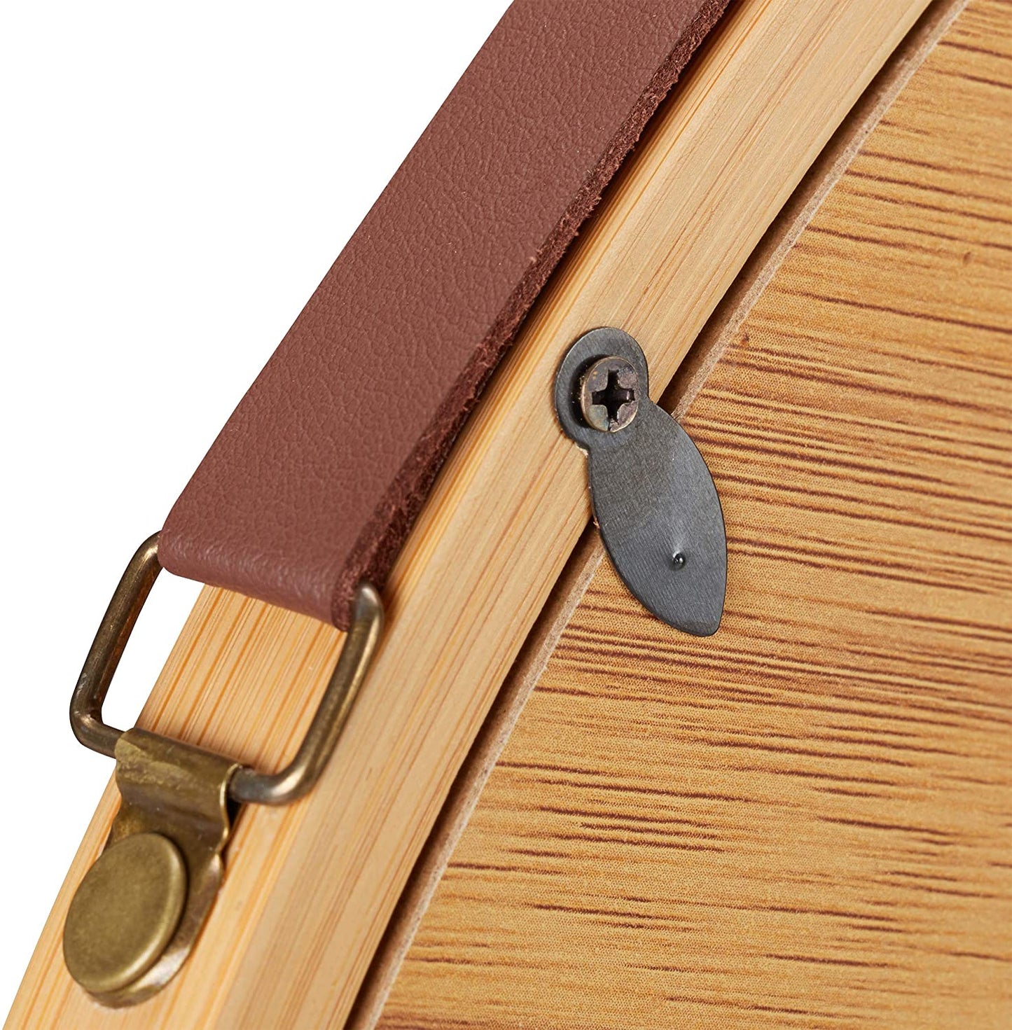hanging-round-wall-mirror-38-cm-solid-bamboo-frame-and-adjustable-leather-strap-for-bathroom-and-bedroom at www.mallsonline.com.au