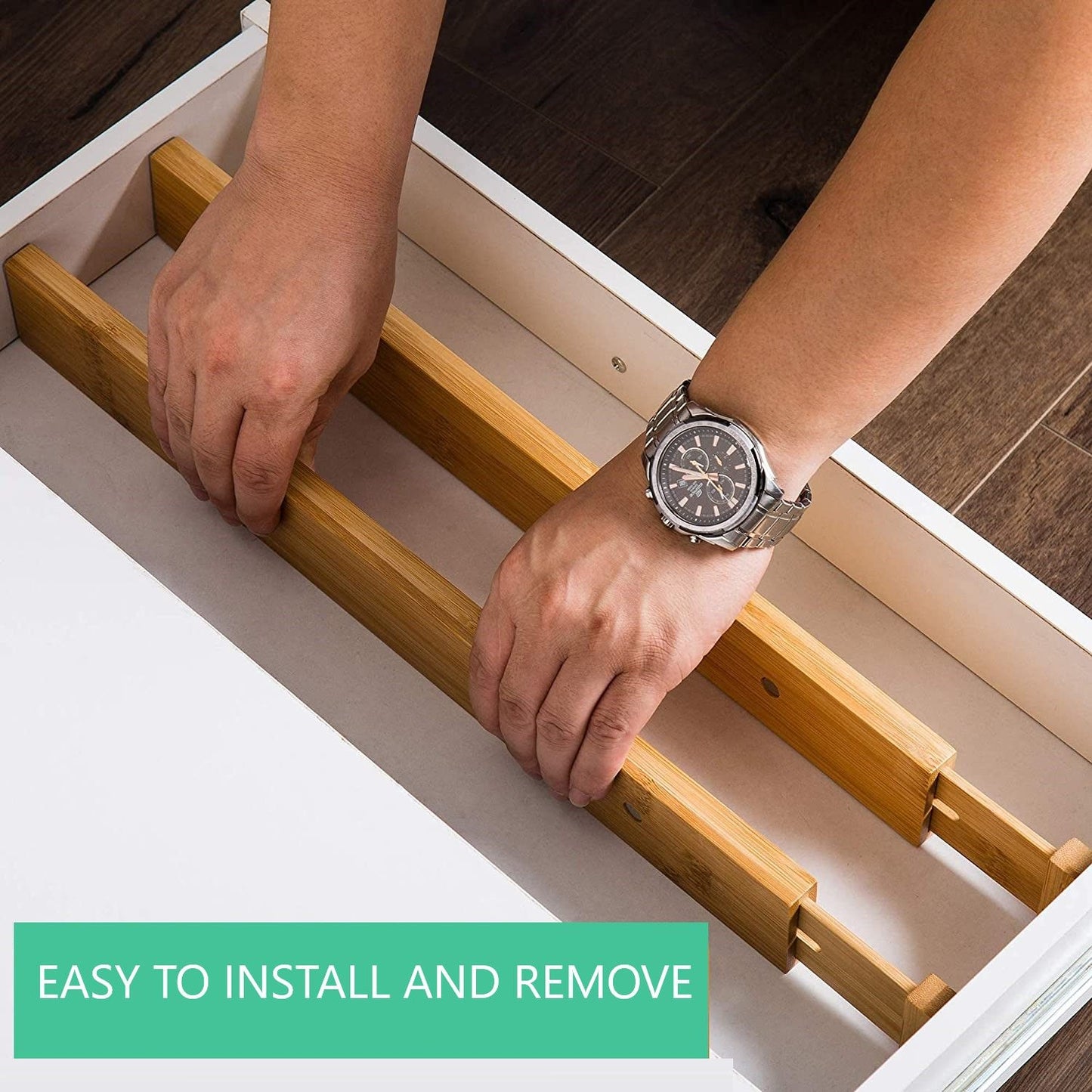 6-pack-bamboo-adjustable-kitchen-drawer-dividers-large-44-55-cm at www.mallsonline.com.au