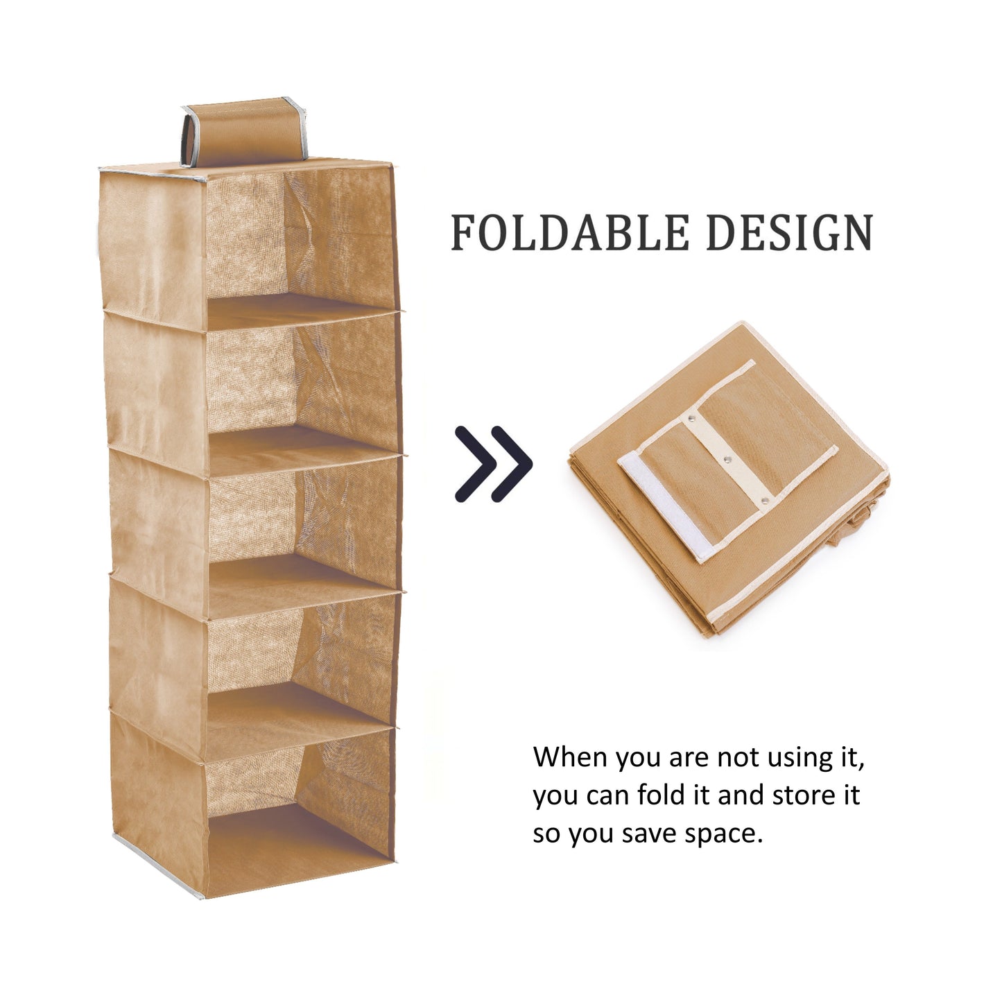 5-tier-shelf-hanging-closet-organizer-and-storage-for-clothes-beige www.mallsonline.com.au