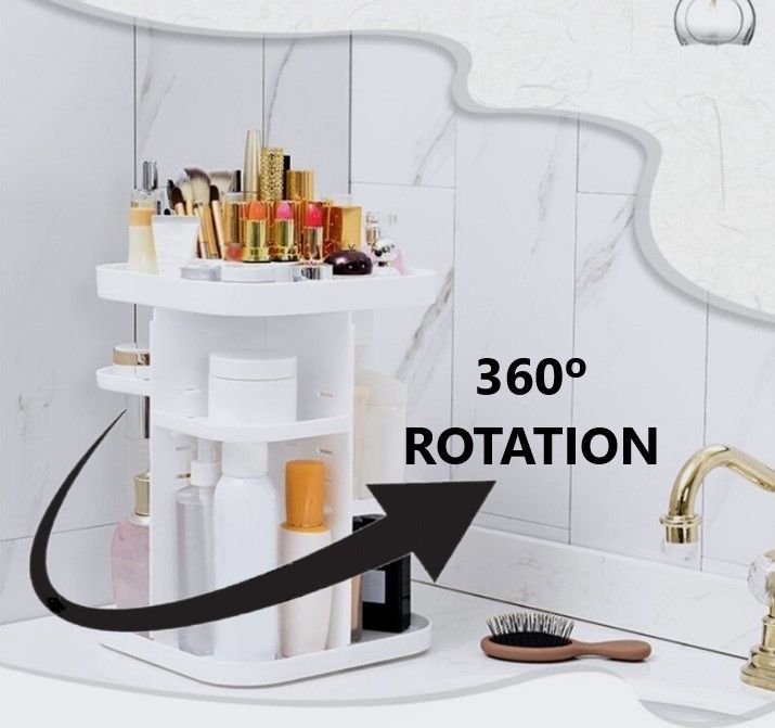 360-rotating-large-capacity-makeup-organizer-for-bedroom-and-bathroom-white at www.mallsonline.com.au