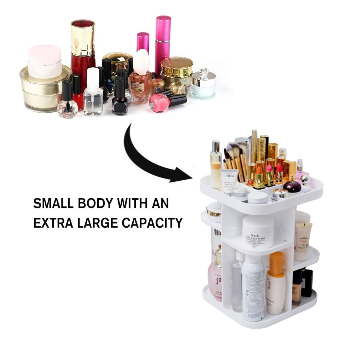 360-rotating-large-capacity-makeup-organizer-for-bedroom-and-bathroom-white at www.mallsonline.com.au