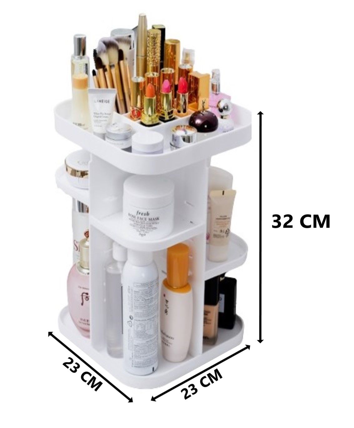 360-rotating-large-capacity-makeup-organizer-for-bedroom-and-bathroom-white at www.mallsonline.com.au
