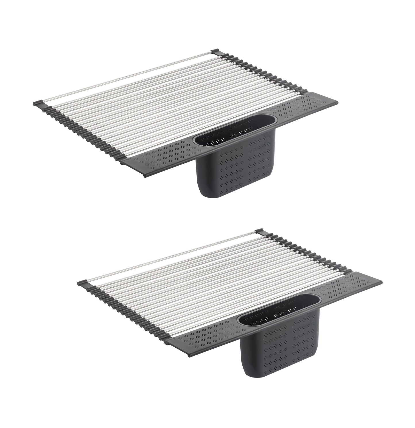 2-pack-large-stainless-steel-roll-up-dish-drying-rack-with-utensil-holder-for-home-kitchen www.mallsonline.com.au