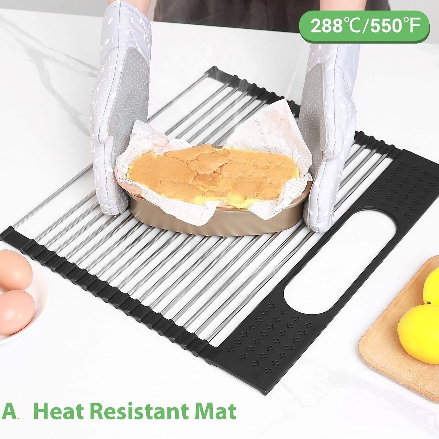 2-pack-large-stainless-steel-roll-up-dish-drying-rack-with-utensil-holder-for-home-kitchen www.mallsonline.com.au