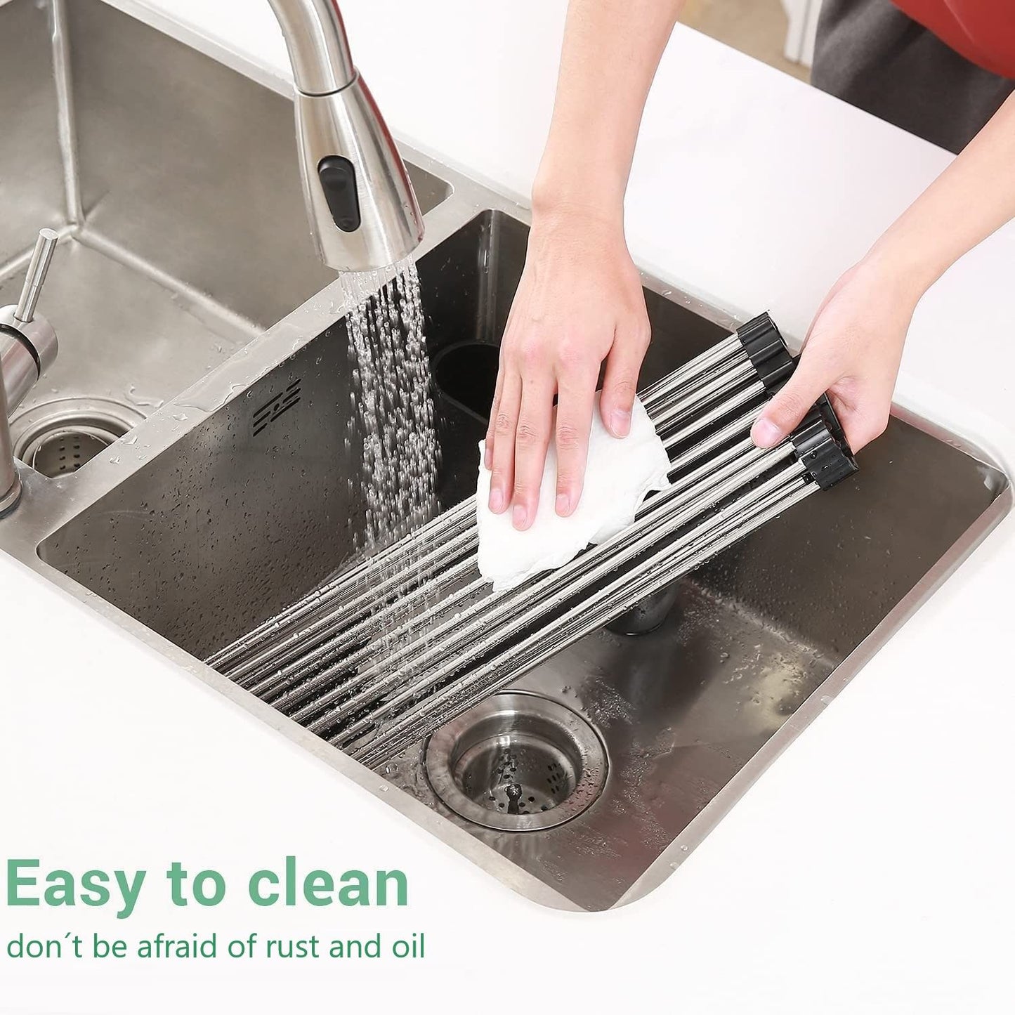2-pack-large-stainless-steel-roll-up-dish-drying-rack-with-utensil-holder-for-home-kitchen www.mallsonline.com.au