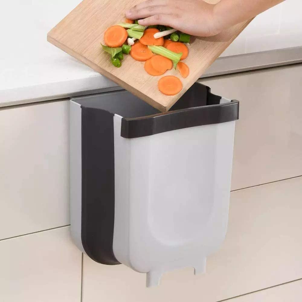 hanging-trash-can-collapsible-small-garbage-waste-bin-for-kitchen-cabinet-door-grey www.mallsonline.com.au
