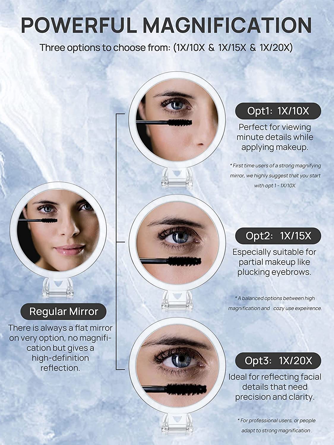 double-sided-1x-20x-magnifying-foldable-makeup-mirror-for-handheld-table-and-travel-usage at www.mallsonline.com.au