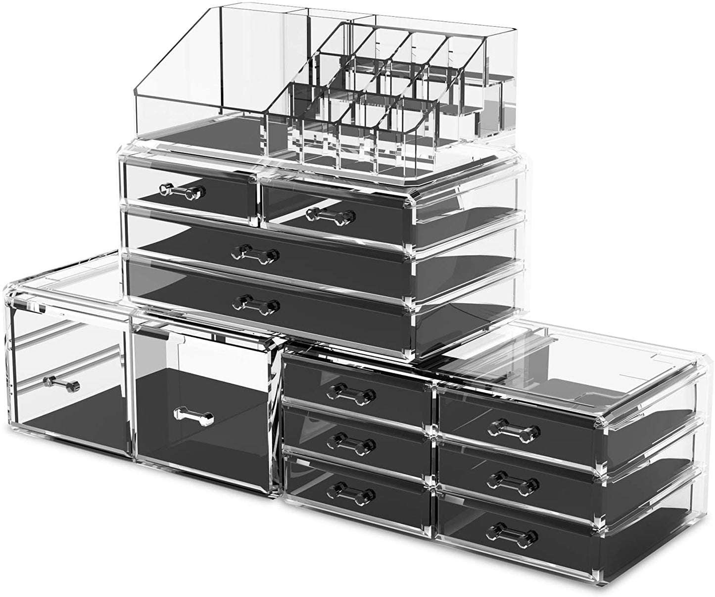 makeup-cosmetic-organizer-storage-with-12-drawers-display-boxes-clear at www.mallsonline.com.au