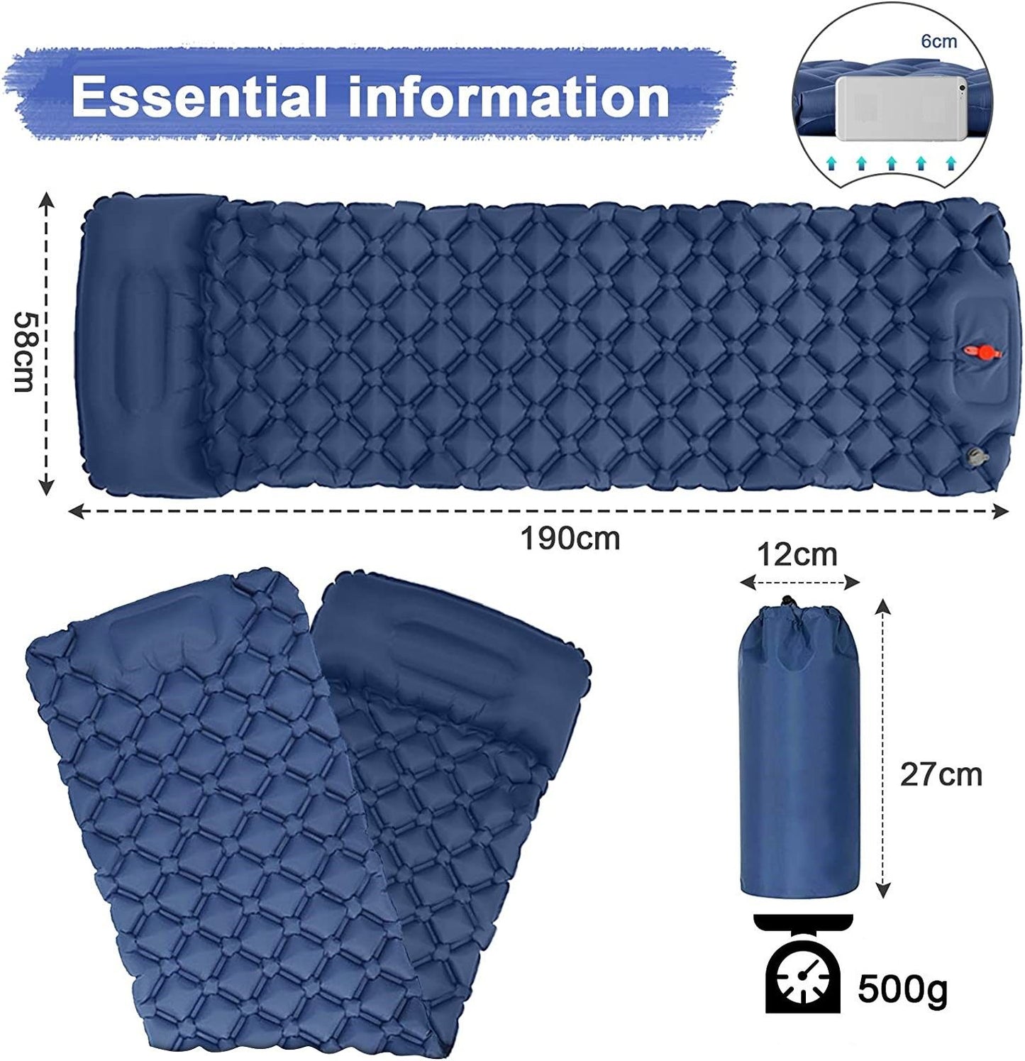 ultralight-inflatable-camping-sleeping-pad-with-pillow-for-travelling-and-hiking www.mallsonline.com.au