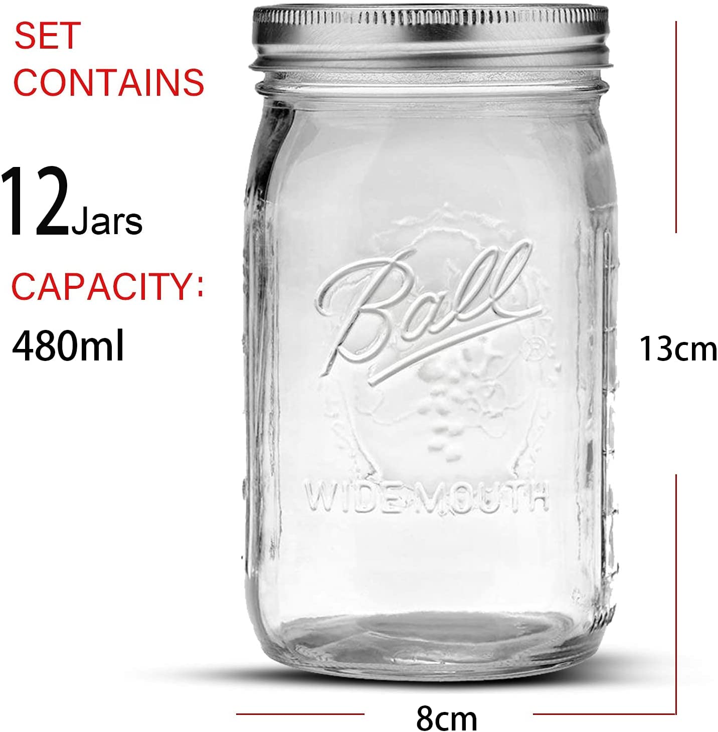 12-pieces-canning-jars-480ml-mason-jar-empty-glass-spice-bottles-with-airtight-lids-and-labels www.mallsonline.com.au