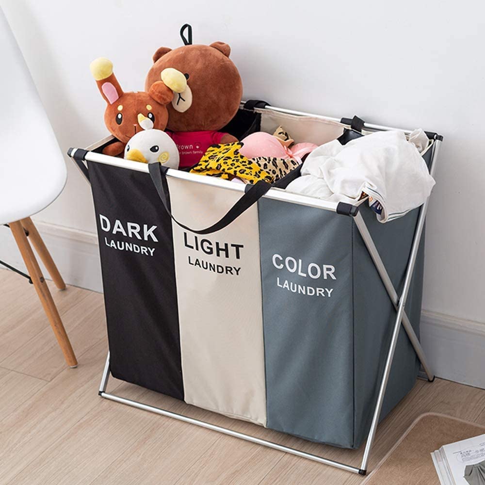 3-in-1-large-135l-laundry-clothes-hamper-basket-with-waterproof-bags-and-aluminum-frame-multi at www.mallsonline.com.au