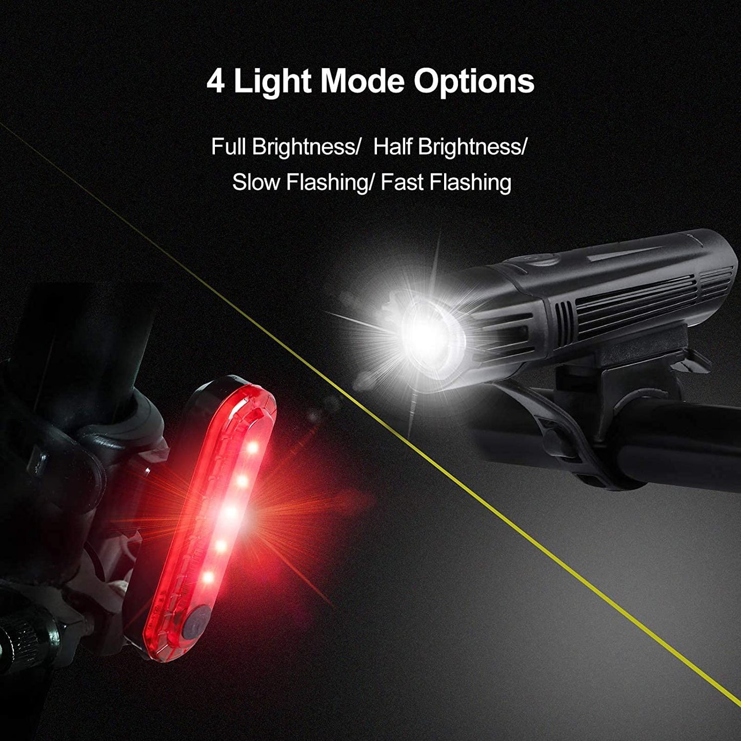 waterproof-rechargeable-led-bike-lights-set-2000mah-lithium-battery-ipx4-2-usb-cables www.mallsonline.com.au