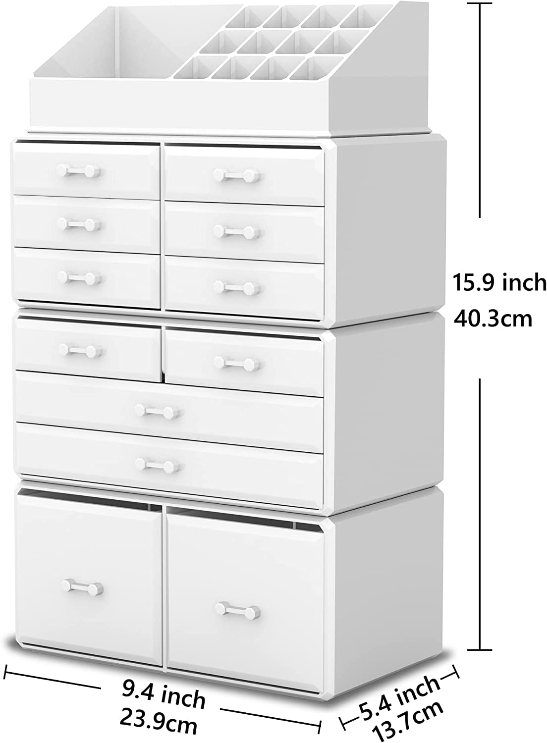 makeup-cosmetic-organizer-storage-with-12-drawers-display-boxes-white at www.mallsonline.com.au