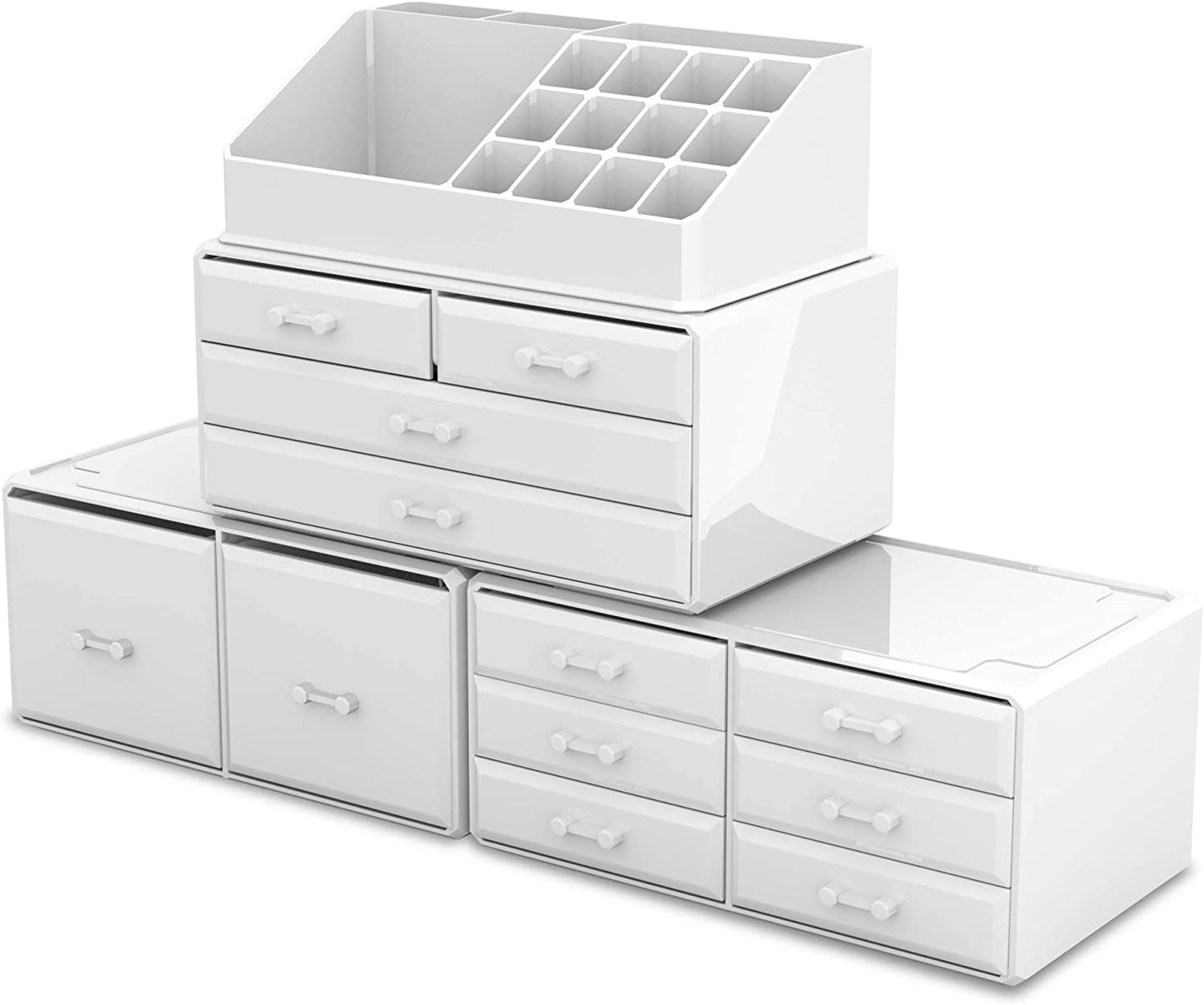 makeup-cosmetic-organizer-storage-with-12-drawers-display-boxes-white at www.mallsonline.com.au