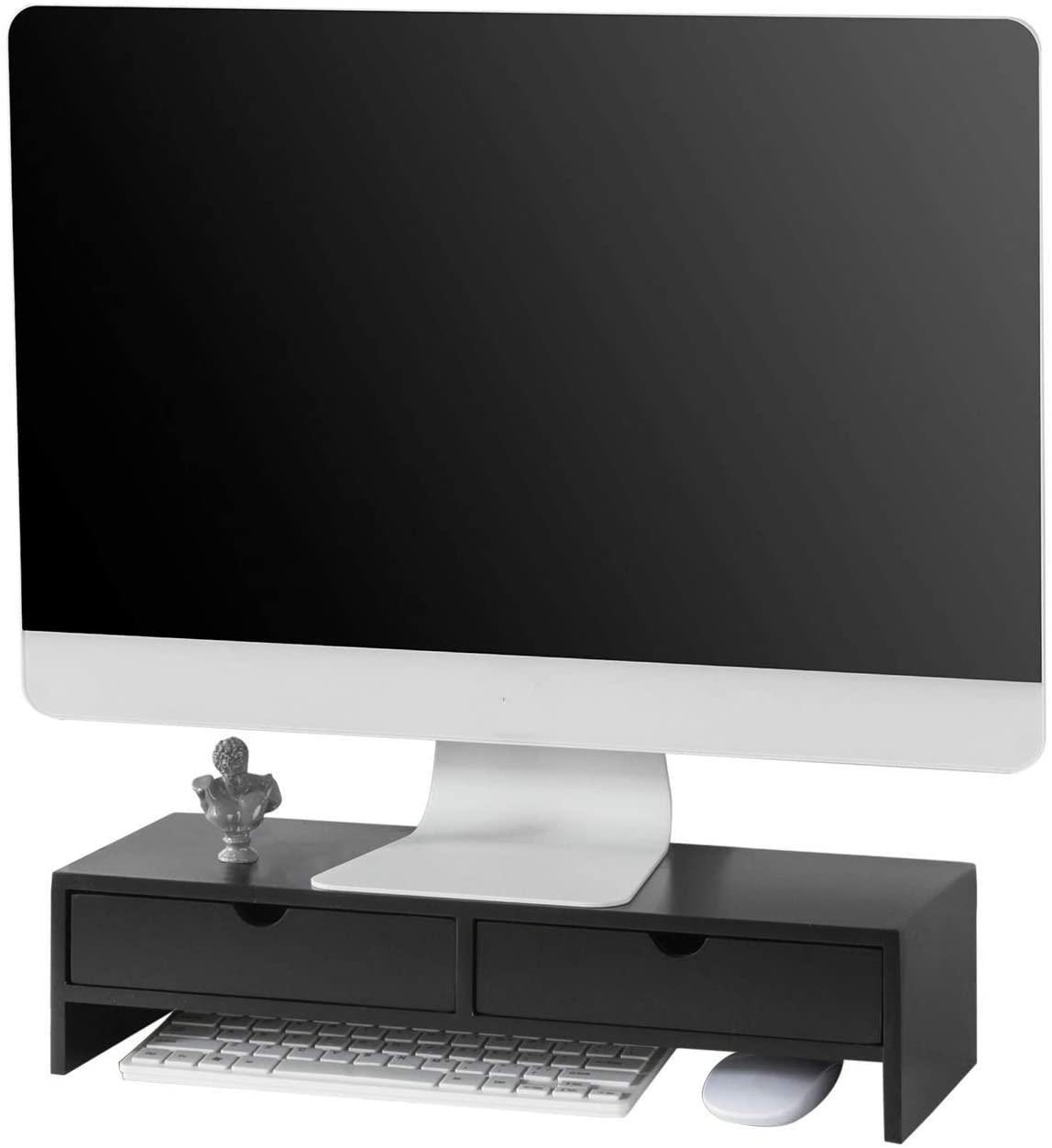 black-monitor-stand-desk-organizer-with-2-drawers at www.mallsonline.com.au