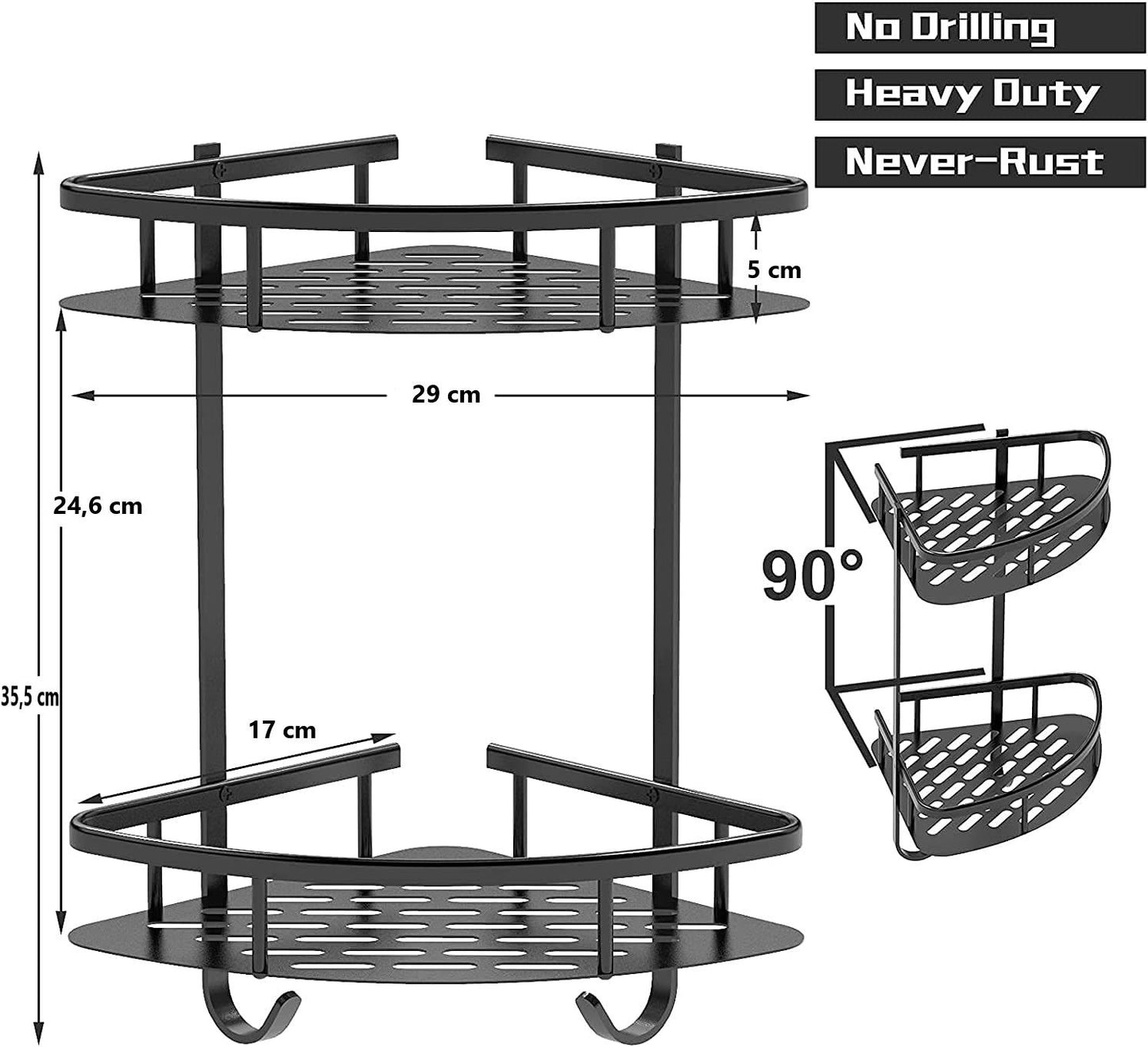 2-pack-aluminum-adhesive-shower-caddy-corner-shelf-storage-rack-for-bathroom www.mallsonline.com.au