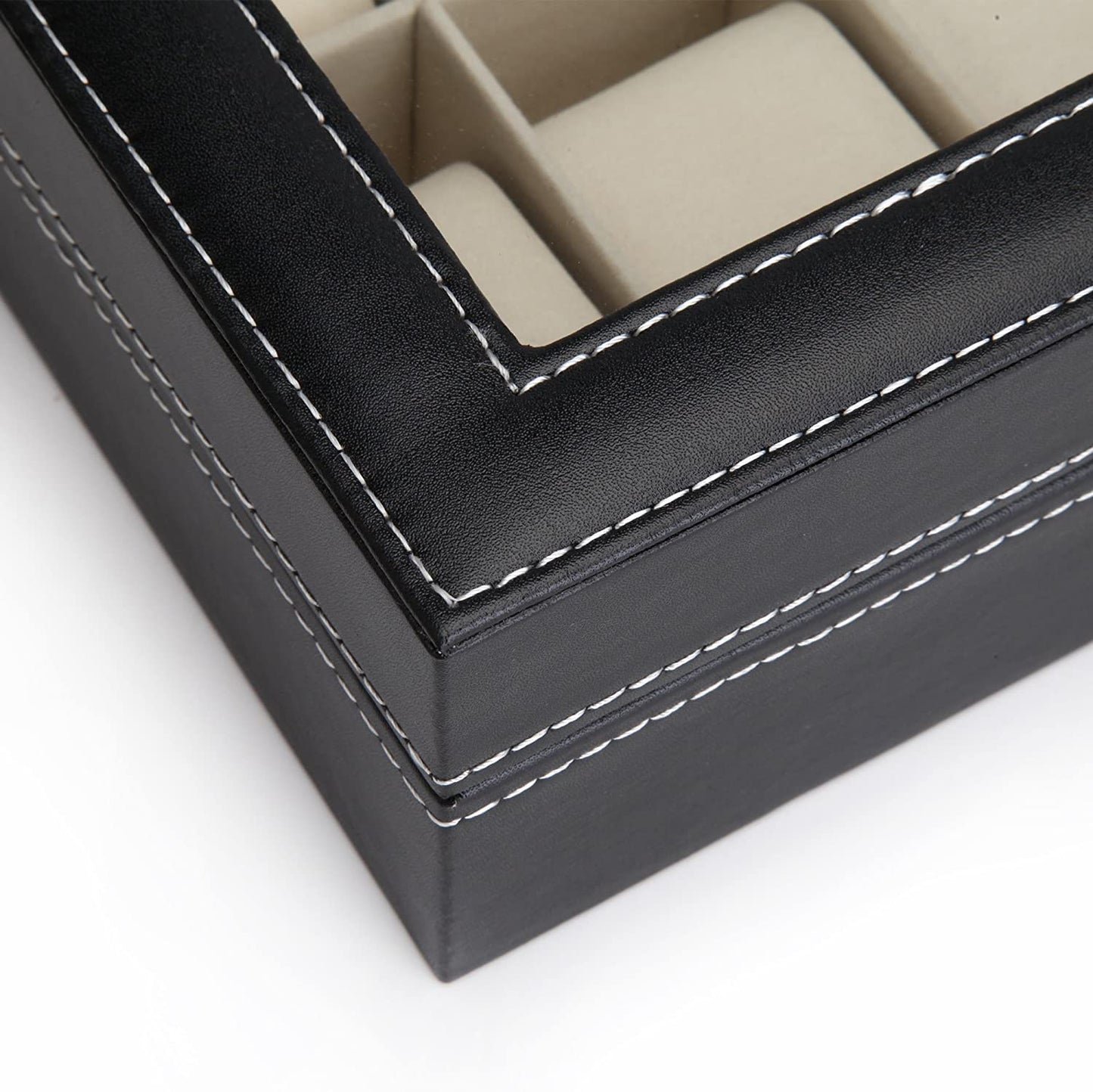 black-pu-leather-watch-organizer-display-storage-box-cases-for-men-women-12-slots www.mallsonline.com.au