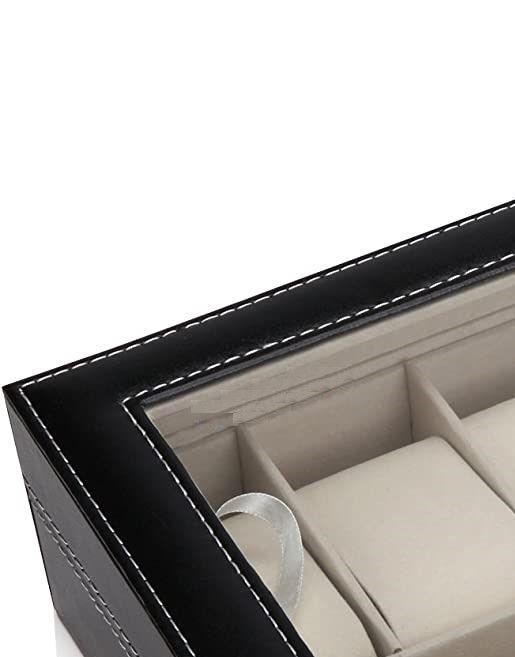 black-pu-leather-watch-organizer-display-storage-box-cases-for-men-women-12-slots www.mallsonline.com.au