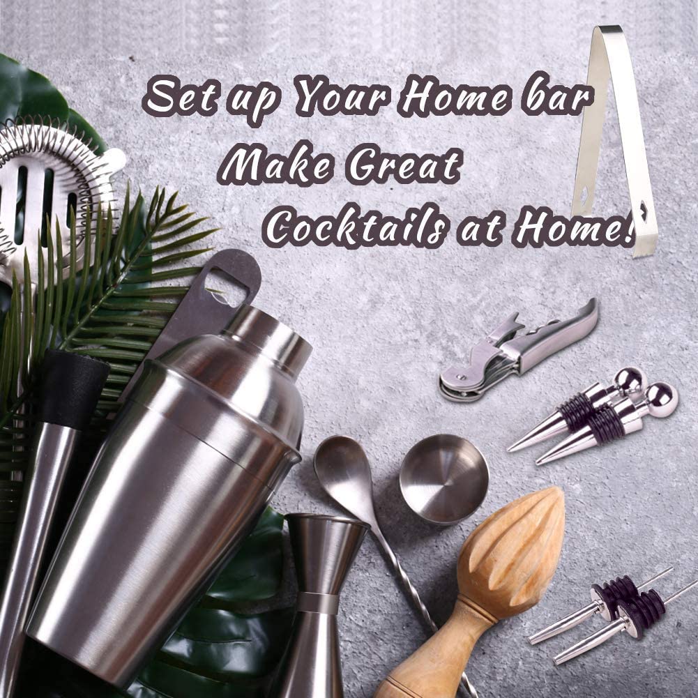 cocktail-shaker-set-bartender-kit-with-bamboo-frame-and-12-pieces-stainless-steel-bar-tool-set www.mallsonline.com.au