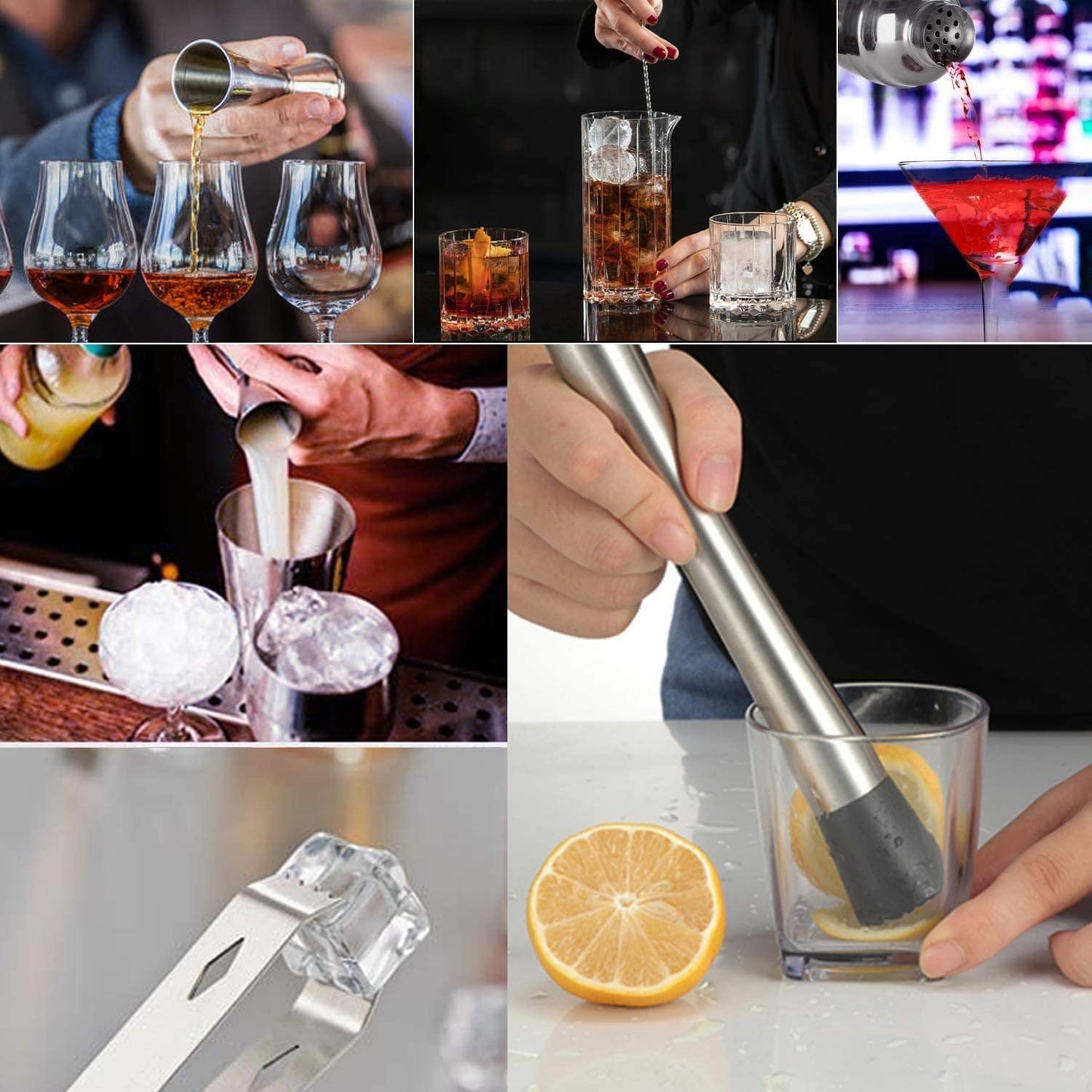 cocktail-shaker-set-bartender-kit-with-bamboo-frame-and-12-pieces-stainless-steel-bar-tool-set www.mallsonline.com.au