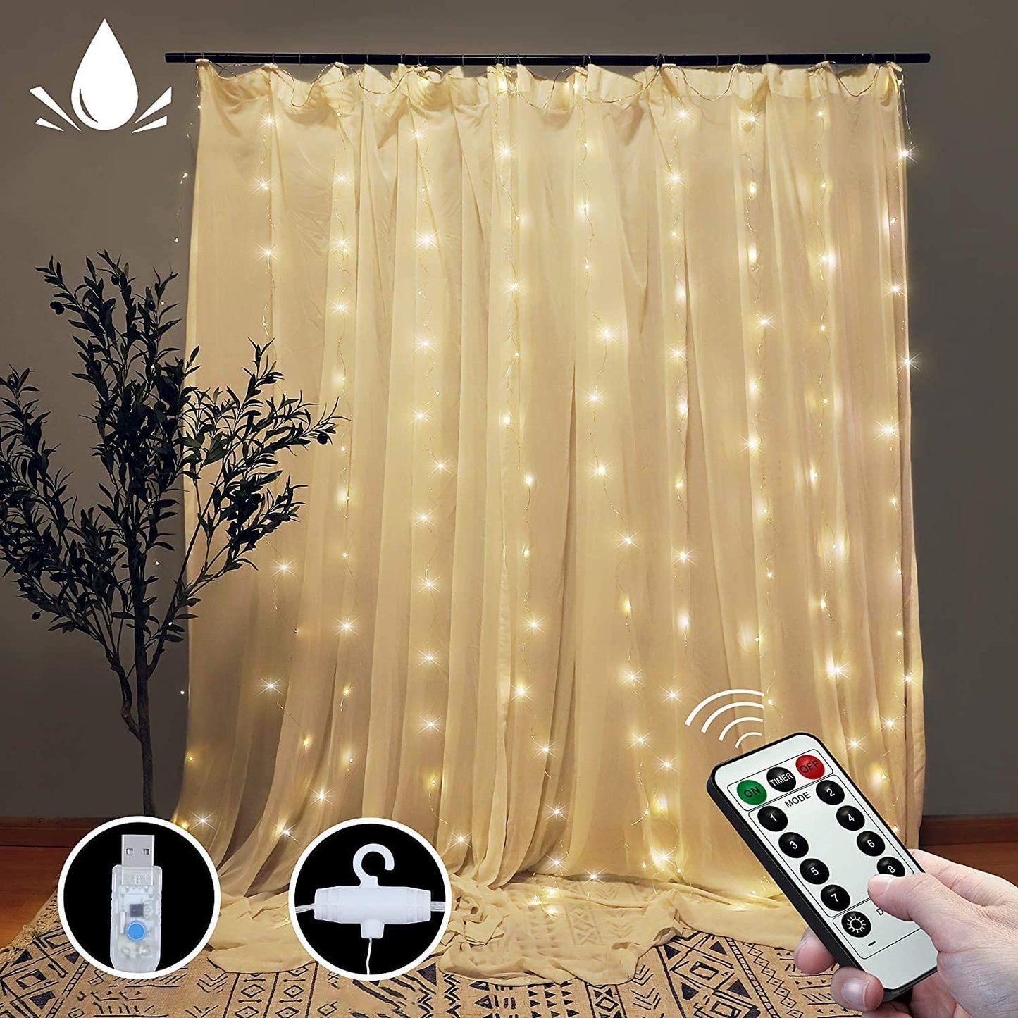 300-leds-window-curtain-fairy-lights-8-modes-and-remote-control-for-bedroom-warm-white-300-x-300cm at www.mallsonline.com.au