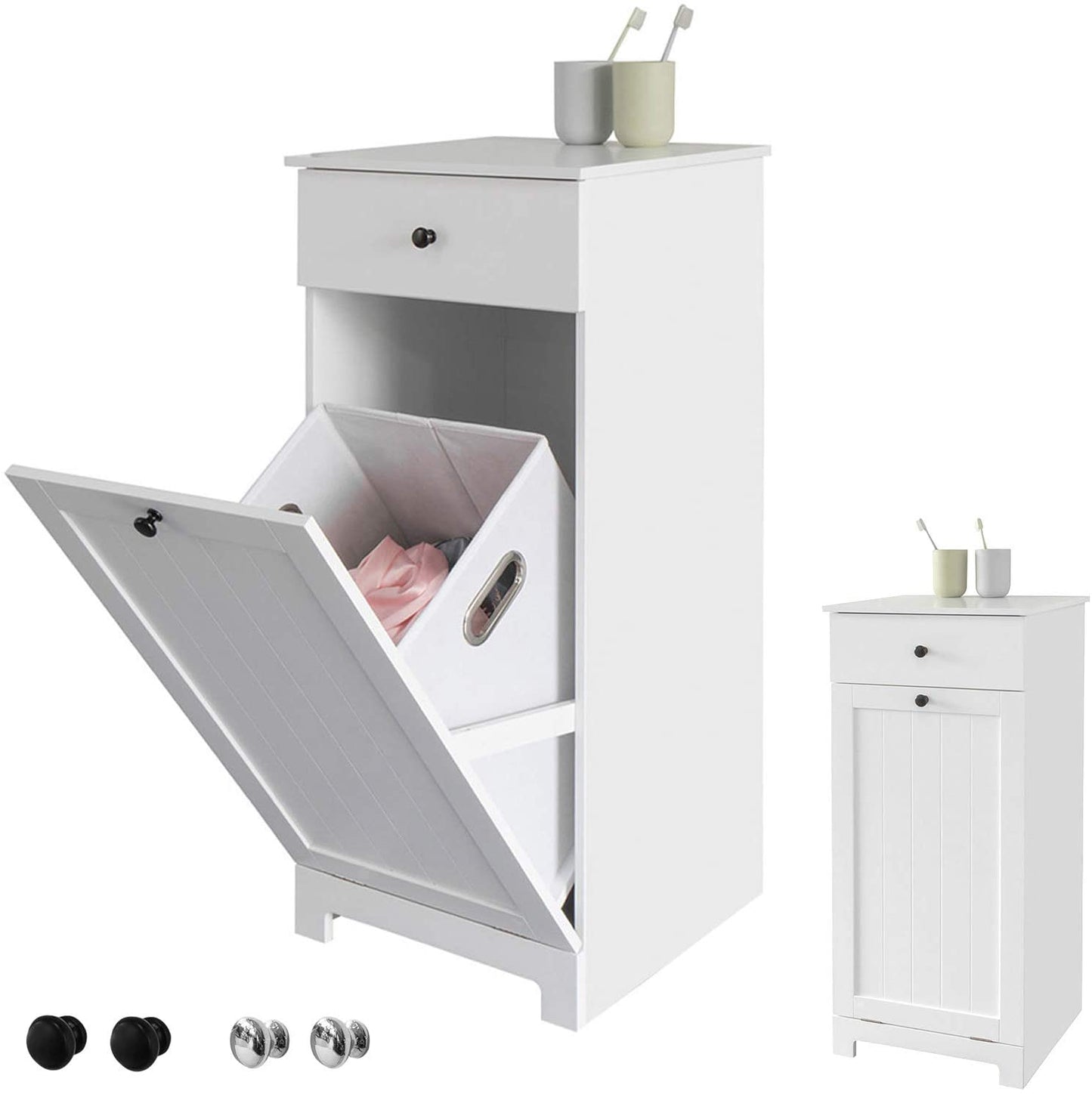white-bathroom-cabinet-with-laundry-basket-and-drawer www.mallsonline.com.au