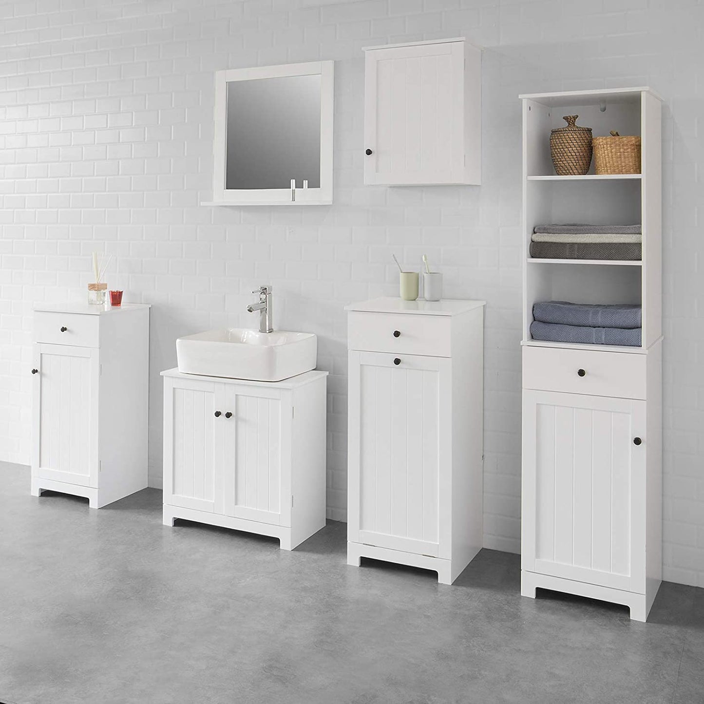 white-bathroom-cabinet-with-laundry-basket-and-drawer www.mallsonline.com.au