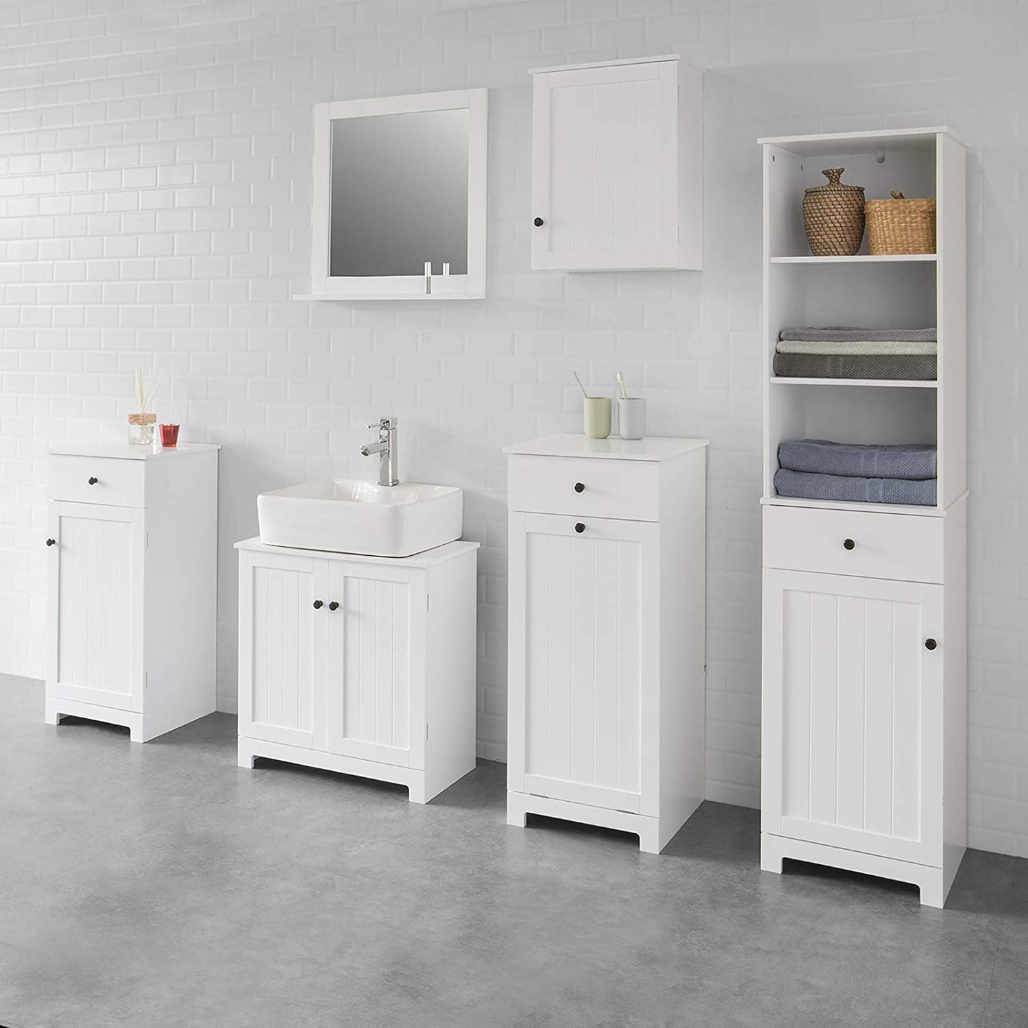 white-bathroom-cabinet-with-laundry-basket-and-drawer www.mallsonline.com.au