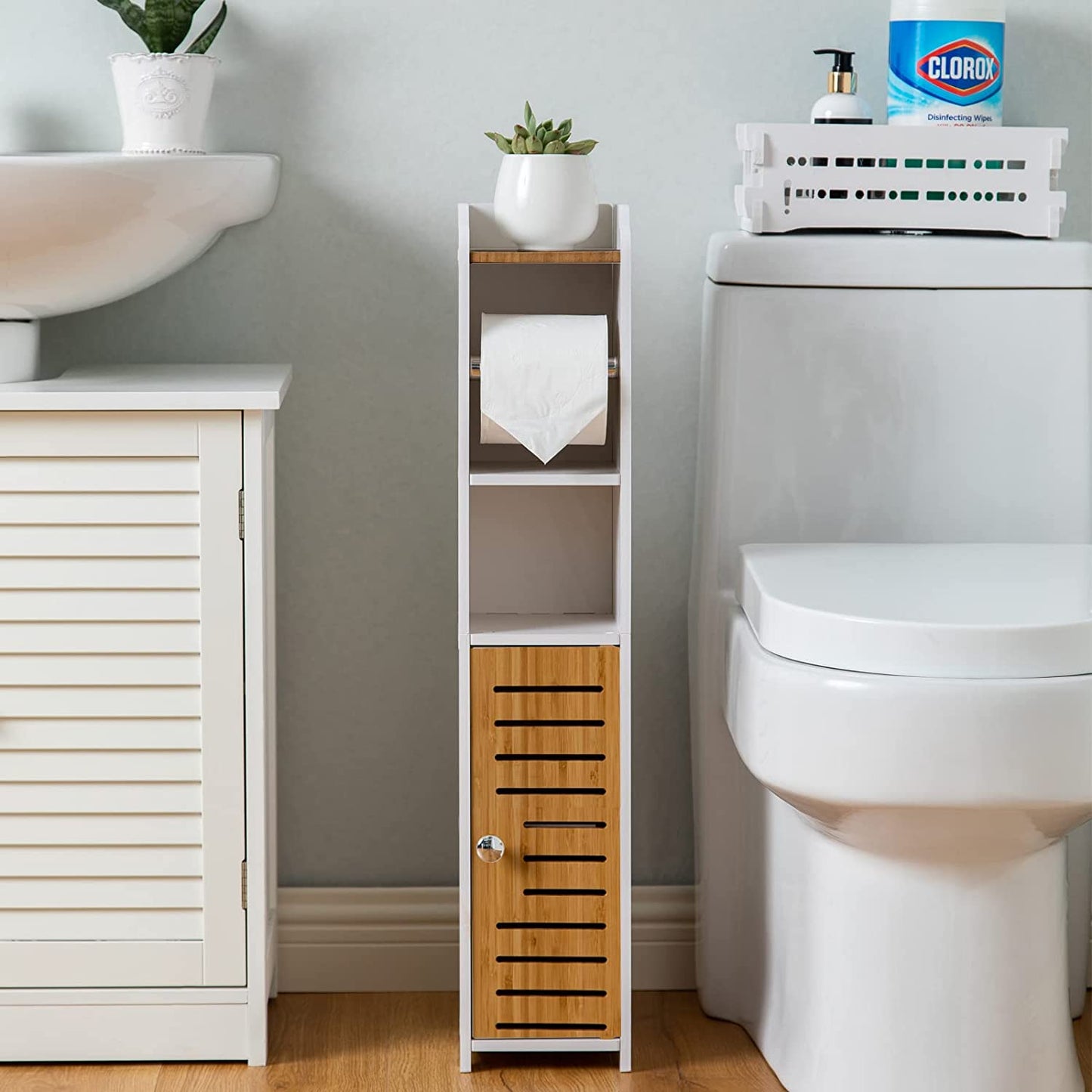 toilet-paper-roll-holder-for-bathroom-with-roller-bamboo-76cm at www.mallsonline.com.au