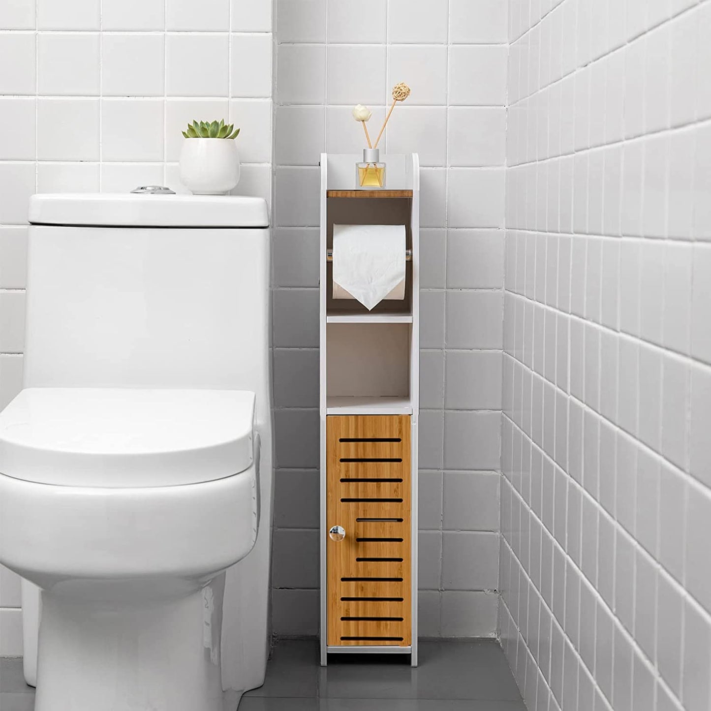 toilet-paper-roll-holder-for-bathroom-with-roller-bamboo-76cm at www.mallsonline.com.au