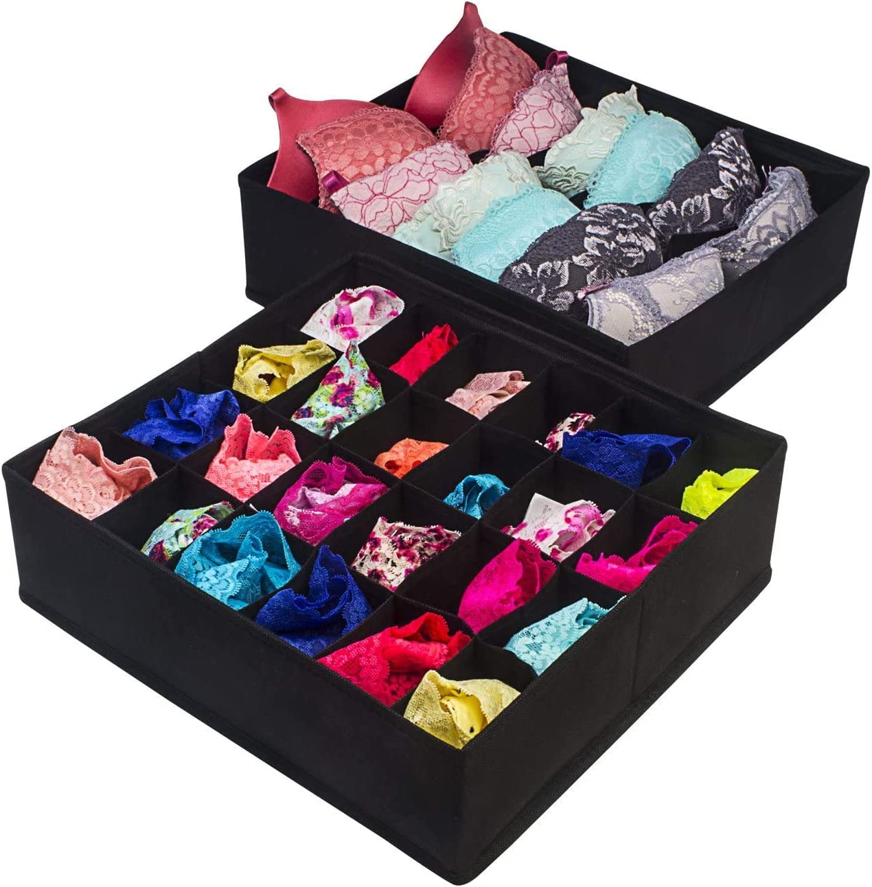 4-pack-foldable-drawer-dividers-storage-boxes-black www.mallsonline.com.au
