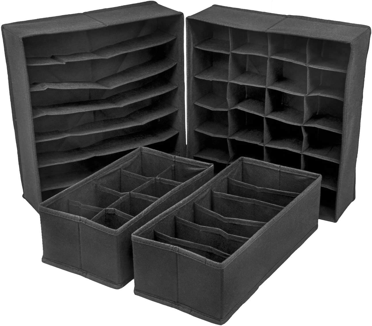 4-pack-foldable-drawer-dividers-storage-boxes-black www.mallsonline.com.au