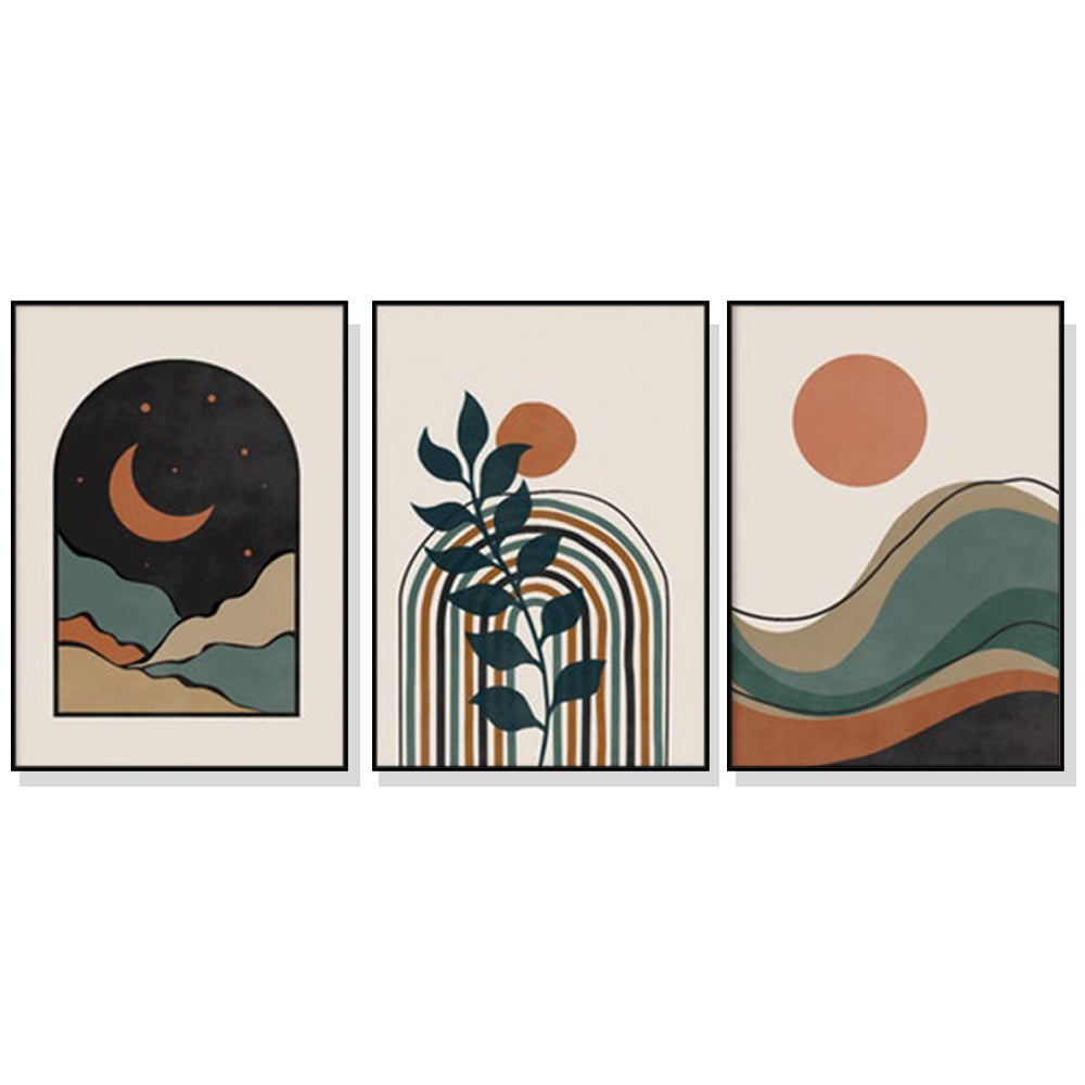 50cmx70cm-abstract-dark-greena-3-sets-black-frame-canvas-wall-art www.mallsonline.com.au