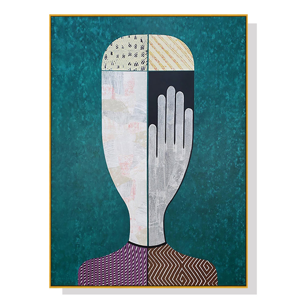 70cmx100cm-abstract-man-gold-frame-canvas-wall-art www.mallsonline.com.au