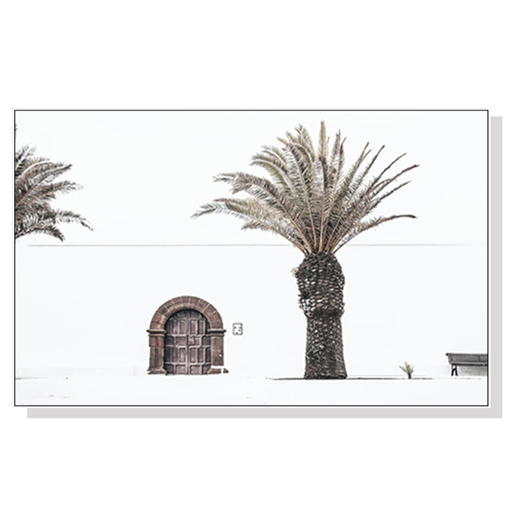 70cmx100cm-european-palm-tree-white-frame-canvas-wall-art www.mallsonline.com.au