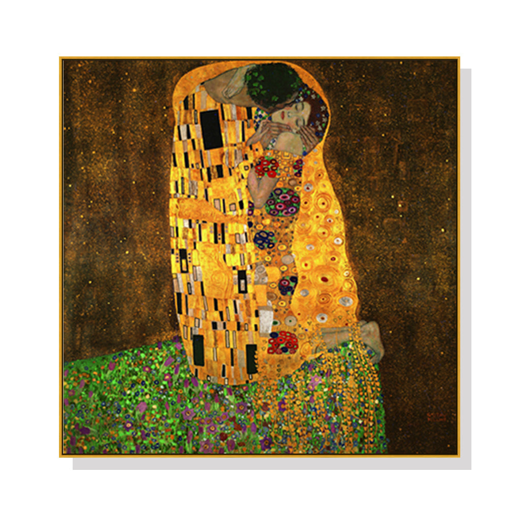 60cmx60cm-kissing-by-gustav-klimt-gold-frame-canvas-wall-art www.mallsonline.com.au