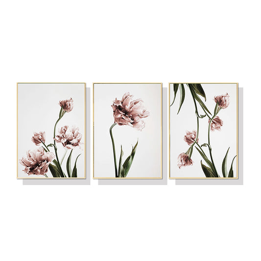 40cmx60cm-tulip-flower-3-sets-gold-frame-canvas-wall-art www.mallsonline.com.au