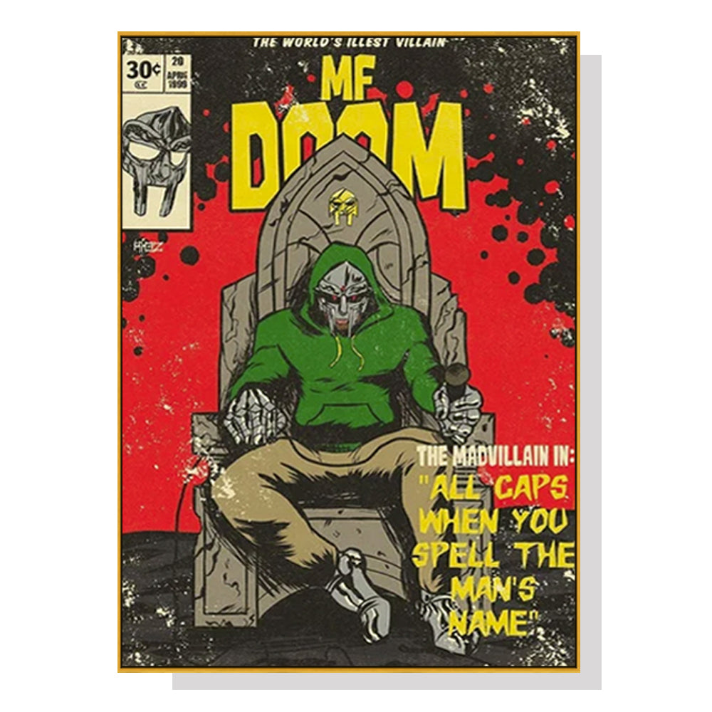 50cmx70cm-mf-doom-music-gold-frame-canvas-wall-art at www.mallsonline.com.au
