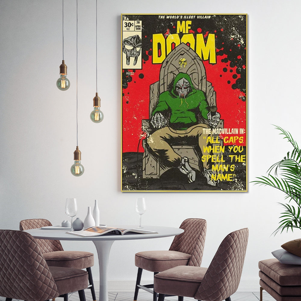 50cmx70cm-mf-doom-music-gold-frame-canvas-wall-art at www.mallsonline.com.au