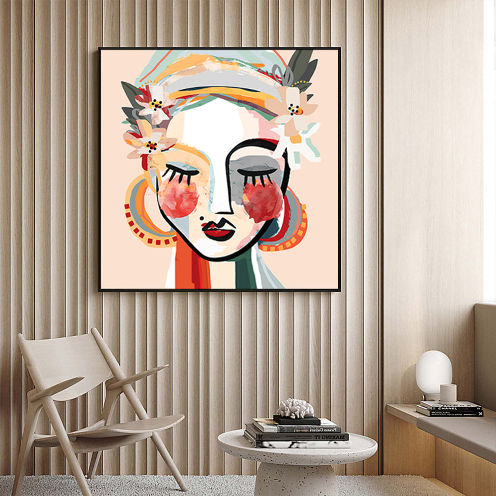 70cmx70cm-sophie-black-frame-canvas-wall-art www.mallsonline.com.au